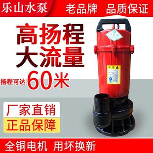 高扬程污水泵大流量抽粪泥浆抽水灌溉排污潜水泵带铰刀排污220V