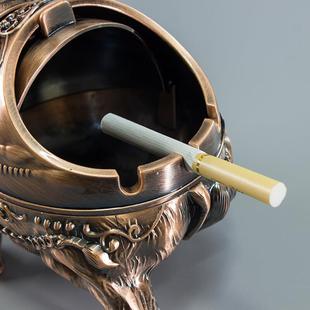 潮流金属烟缸茶几带盖防飞灰 高档烟灰缸家用客厅男女风创意个性