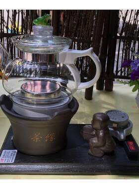 正稻陶然炉陶瓷玻璃电热水壶陶然炉复古风童趣调保温烧水器