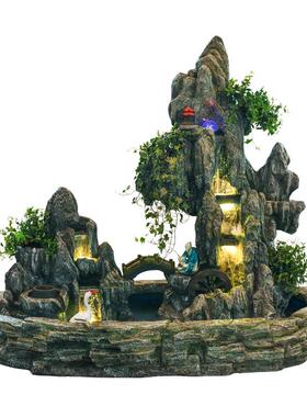 大型室内户外假山流水喷泉花园庭院阳台山水景观石头盆景瀑布鱼池