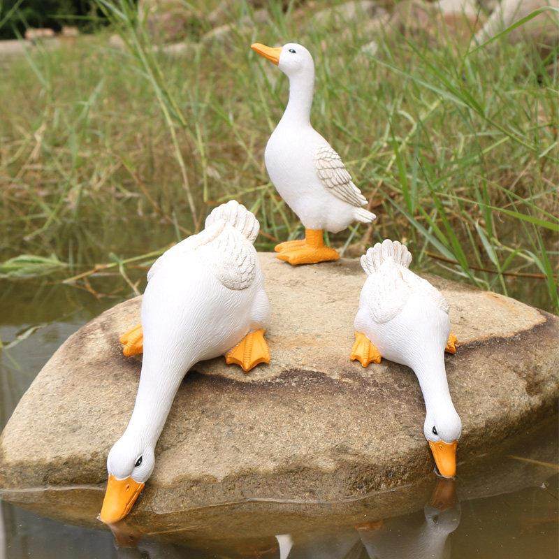 鸭子摆件户外庭院假山鱼缸水池花园装饰造景微景彷真动物布置喝水,家居饰品,流水摆件,淘宝优惠券,粉丝福利购,淘宝优惠卷