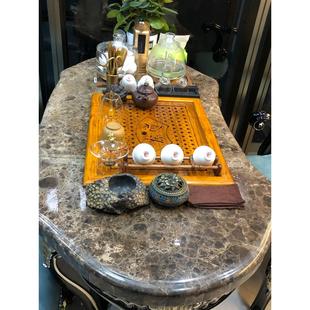 茶几茶几配件茶具大理石玻璃茶几排水盘家用新型中国风不锈钢茶盘
