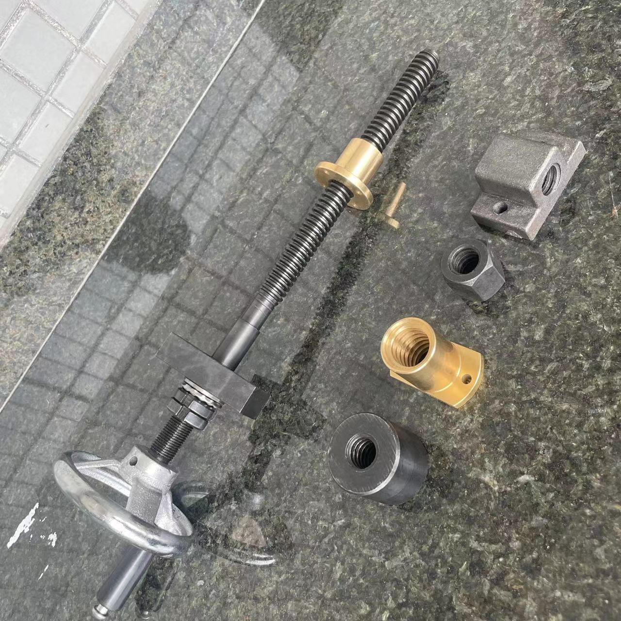 T型丝杆套装带手轮螺母梯形螺杆手摇升降丝杠传动夹具螺杆T18/T25