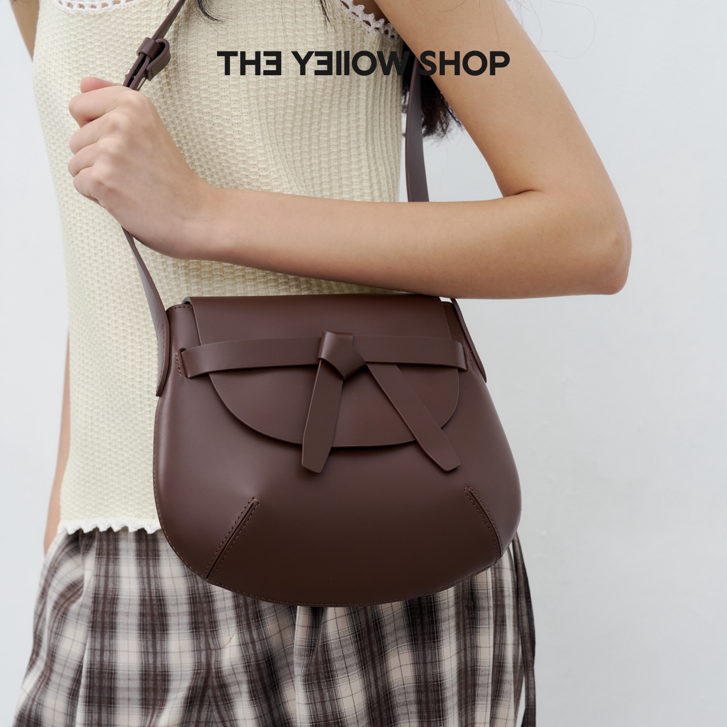 【明星同款】TheYellowShop 复古小牛皮婚包通勤单肩腋下包Jo