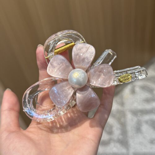 韩系水钻花朵抓夹盘发神器