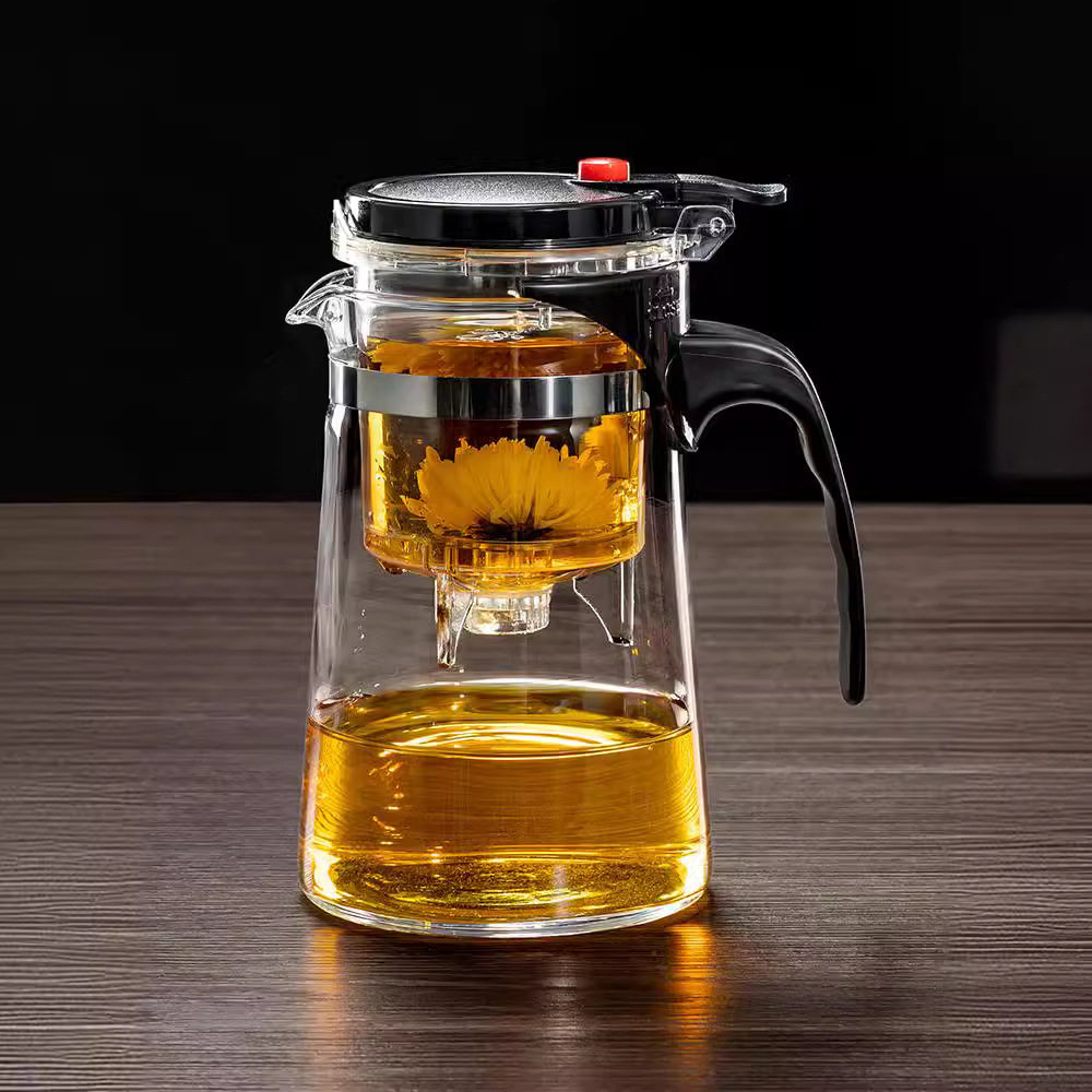 飘逸杯泡茶壶玻璃水分离