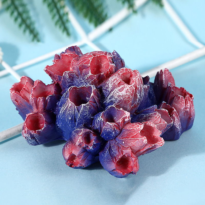 创意鱼缸造景仿真多孔珊瑚树微景观摆件水族箱树脂装饰工艺品