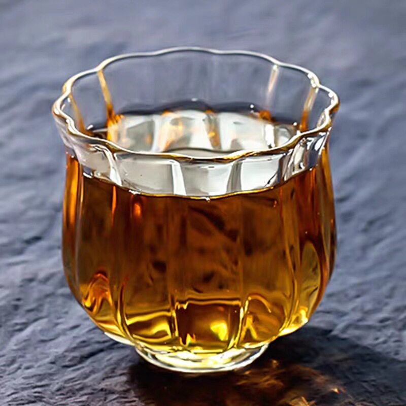 莲花耐热玻璃莲瓣小茶杯