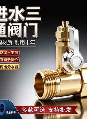 净水器三通一进二出分水阀4分