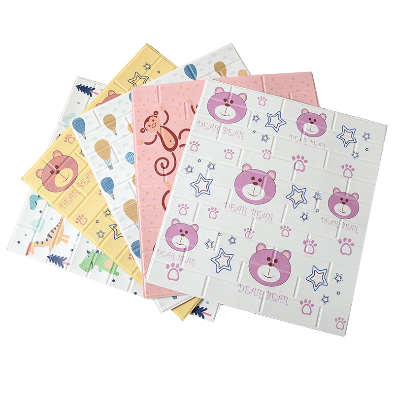 热销自粘3d立体墙贴卡通儿童房墙纸防水软包宿舍贴纸幼儿园防撞墙