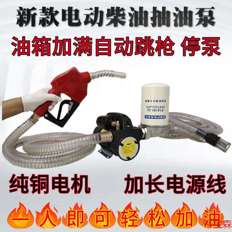热销速发抽油泵电动柴油12v伏24V220V大功率枪停泵停自吸自停加油