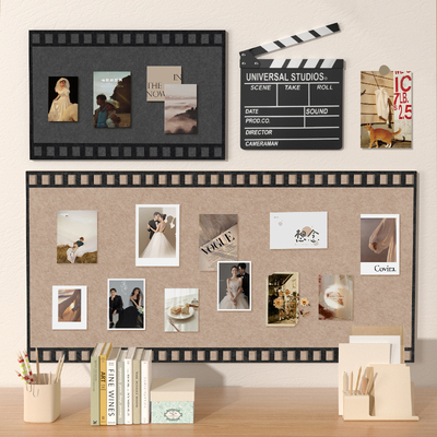 热销定制美式照片墙毛毡墙贴软木墙板客厅墙上相框组合留言板便利