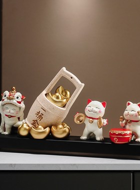热销一桶金到了招财猫摆件家居装饰品店铺前台开业礼物乔迁新居礼