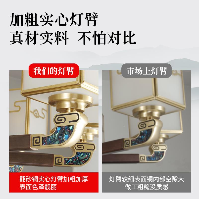 全铜烛吊灯玉852石客厅餐间厅书房卧室房灯饰蜡新别中式墅灯具