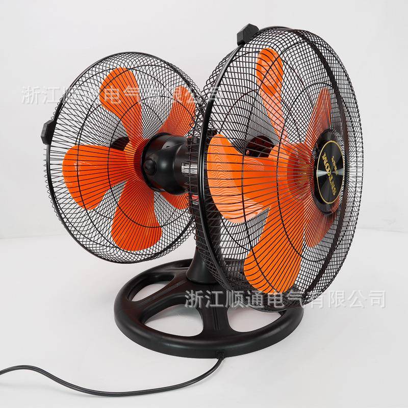 工业双头风扇OWB商用大风力360旋转电风度大排档仓库厂双扇面落地