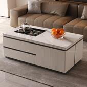 智能语音升降岩板功夫茶几全自动茶台一体多功能实木茶桌客厅家用