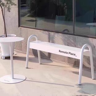 ins韩系网红户外公园长椅奶茶咖啡店健身房休息凳商场铁艺座椅子