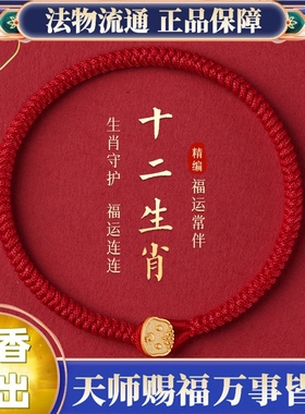 本命年马年十二生肖红绳手链男女金刚结情侣手工编织红手绳2026