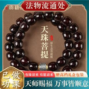 天珠财神溏心老料菩提根手串男款十二生肖双圈菩提子佛珠盘玩手炼