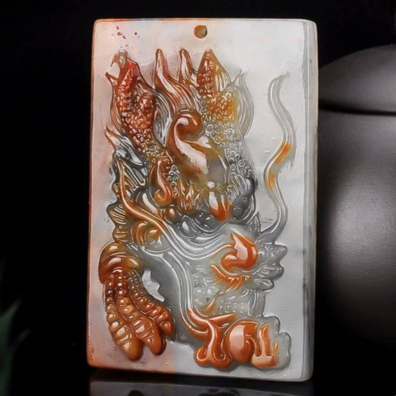 【师傅推荐】天然玉石正品黄龙玉龙吊坠男女款玉石挂件黄玉生肖龙