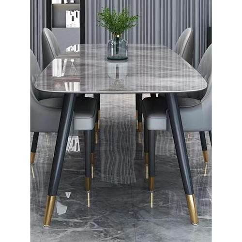 餐桌椅2025新款意式实木岩板餐桌小户型家用长方形饭桌轻奢高级感