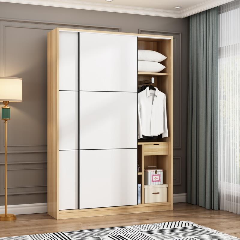 超薄移门衣柜40cm深北欧卧室小户型衣帽间简约推拉多功能储物衣橱