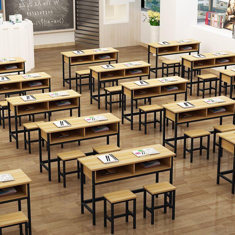 学校课桌椅学生双层课桌辅导班培训桌椅补习班带抽屉课桌学习桌子