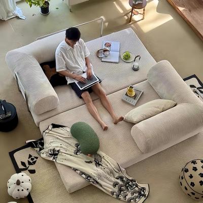 法式布艺泰迪沙发床覆古压缩沙发模块组合折叠两用小户型懒人沙发