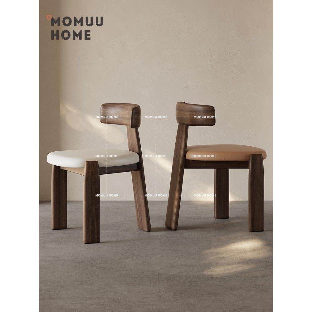 MOMUU HOME中覆古风软包靠背椅咖啡厅休息区休闲椅家用阳台餐桌椅