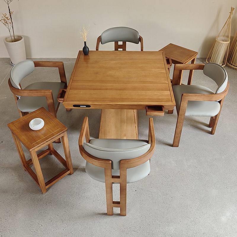 实木八仙桌四方形掼蛋桌新中式茶桌餐桌组合家用正方形麻将棋牌桌