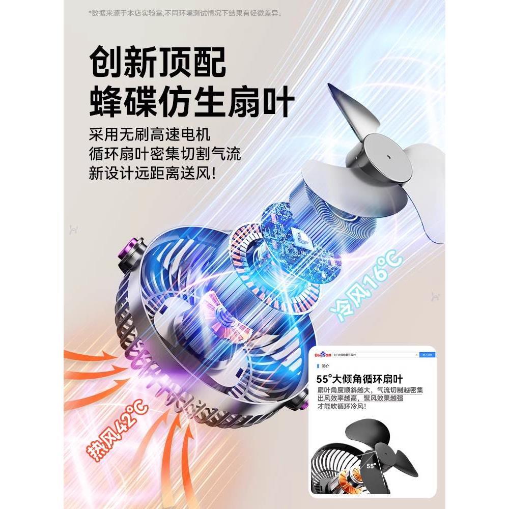 夹式小风扇静音办公室桌上小型便携式多功能迷你夹扇随身usb2024
