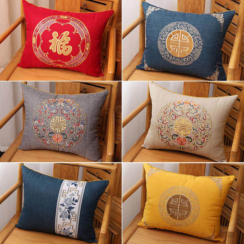 新中式抱枕靠垫沙发靠垫办公室腰靠枕床头靠背垫椅子靠枕沙发抱枕
