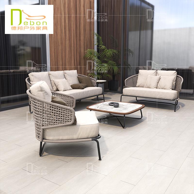 现代简约户外沙发室外露天藤编沙发别墅花园阳光房庭院防水防晒