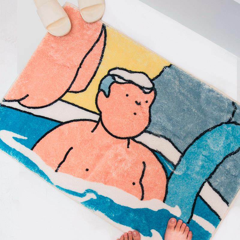 卫生间厕所地垫浴室脚垫洗澡进门门口地毯门垫吸水防滑垫卡通人物,居家布艺,家用脚垫,淘宝优惠券,粉丝福利购,淘宝优惠卷