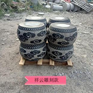 石墩子摆件青石柱墩雕花柱顶柱脚石空心包皮柱础石古建园林柱基石