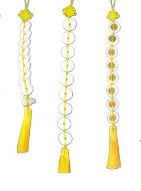 天然八白玉九白玉串铜钱挂件九铜钱葫芦九白玉扣串家居装饰工艺品