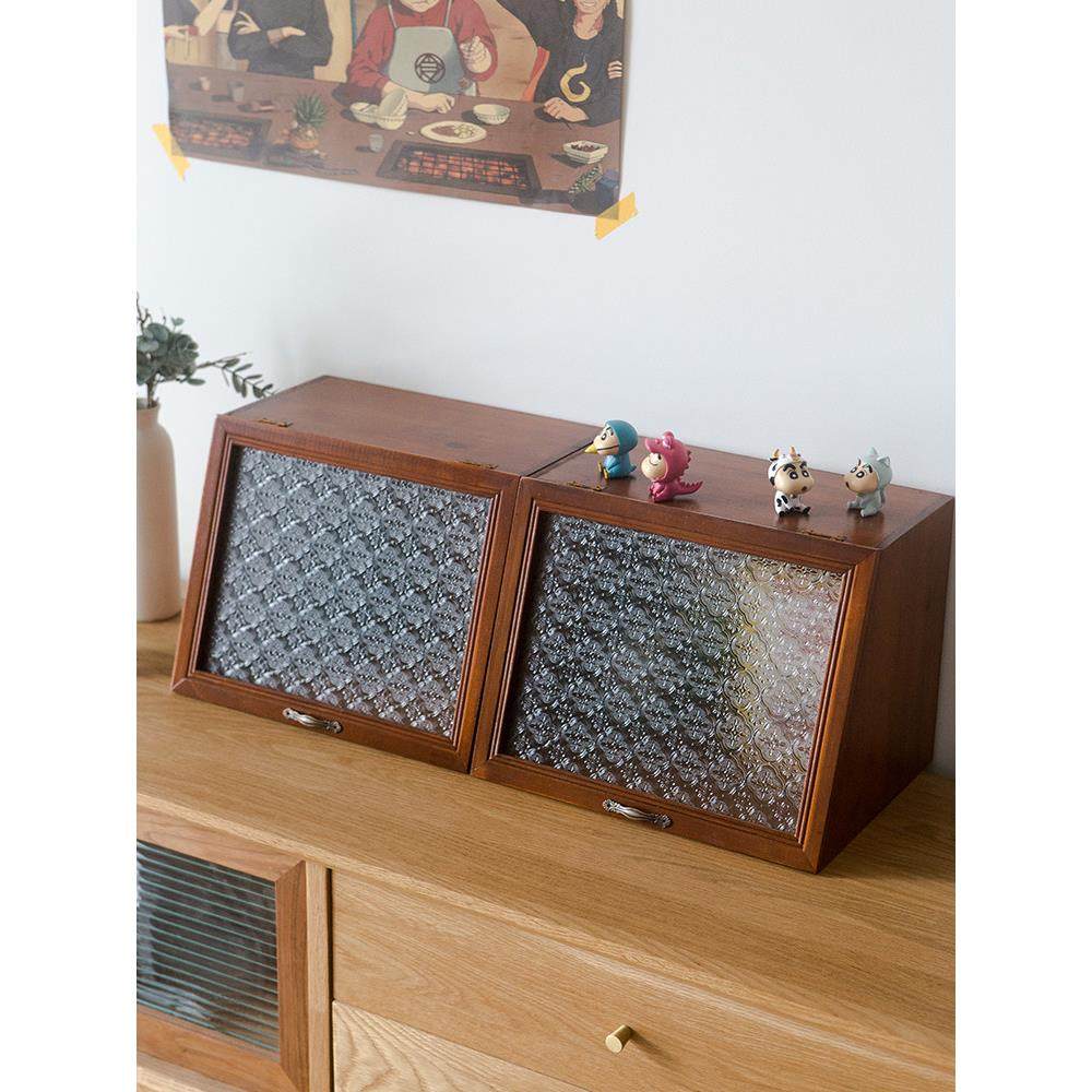 覆古实木桌面抽屉式收纳盒木质化妆品水乳展示柜茶具茶杯整理盒子,收纳整理,桌面收纳盒,淘宝优惠券,粉丝福利购,淘宝优惠卷