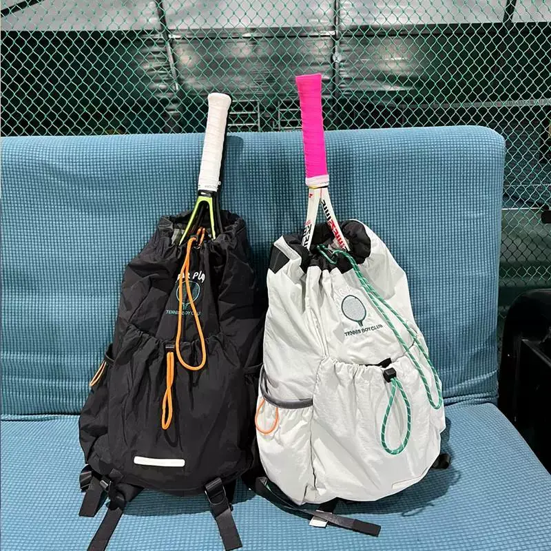 出口日本羽毛球包男女网球拍背包轻便运动旅游大容量抽绳双肩书