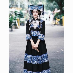 新款贵州布依族旅拍民族服装女装苗疆苗族少女少数民族服饰套装