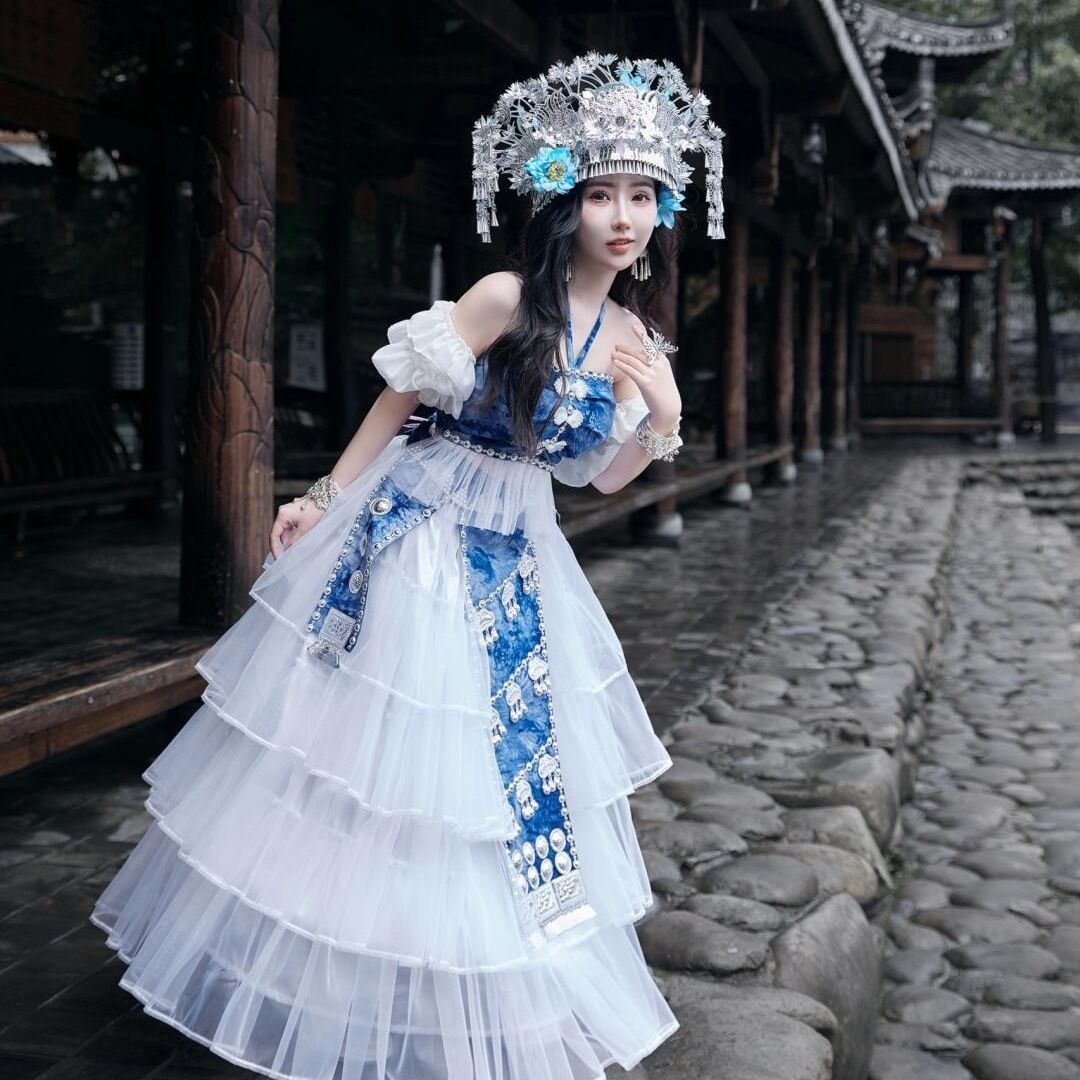 新款苗族蜡染风格旅拍民族服装