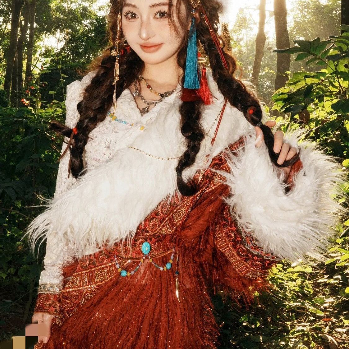 2025新款红色藏服民族旅拍套装