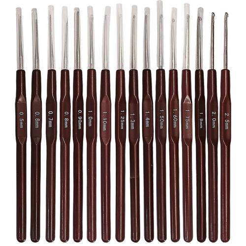 编织工具毛衣针细号蕾丝钩针一套16只全套袋装0.5-2.5MM