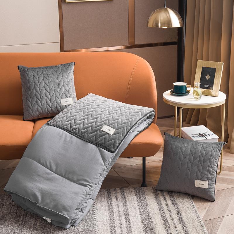 丝绒轻奢抱枕被子两用加厚汽车办公室空调被靠垫沙发午睡枕靠枕