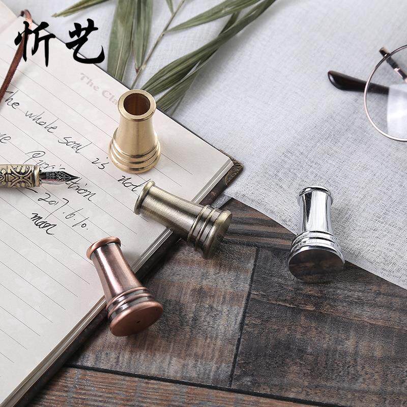 欧式复古金属笔座创意简约公司笔座立体蘸水钢笔笔插现货