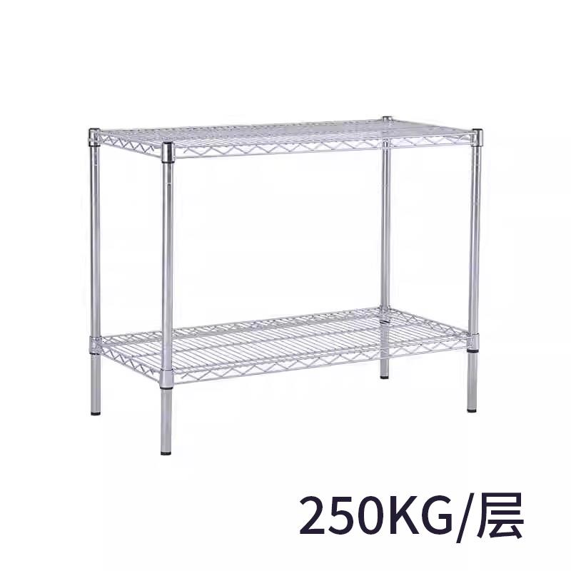 二层线网货架置物架厨房阳台卫生间收纳架不锈钢带轮金属储物架子