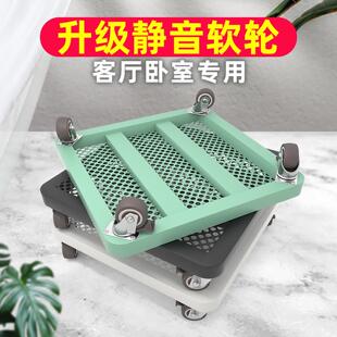 花托长方形铁艺滑轮托架承重花盆托盘带轮移动植物滚轮底座万向轮