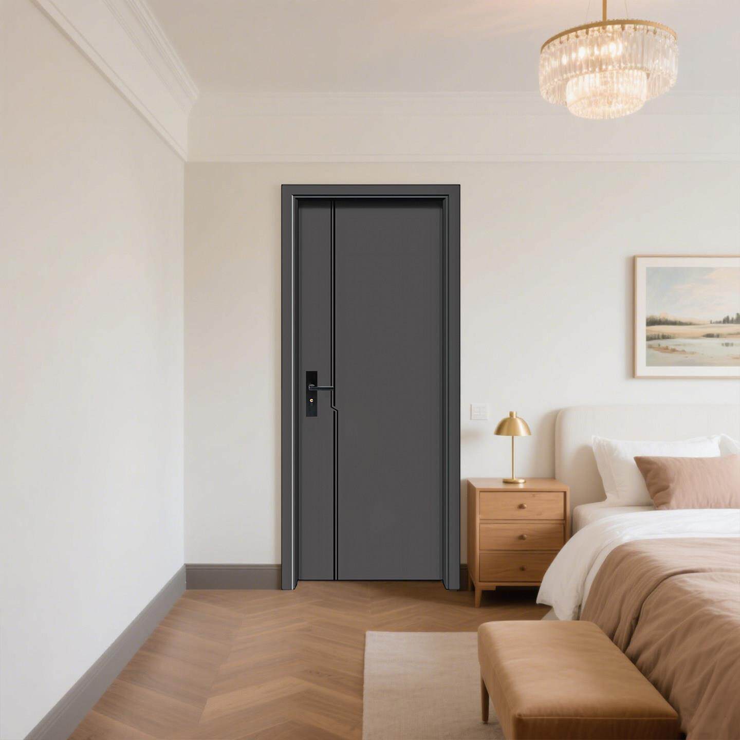 工厂现货直销新款锌合金门钢制房间卧室门隔音防潮入户门出租房门