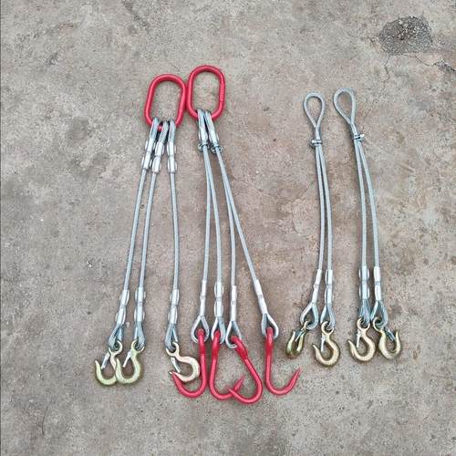 四双钩钢丝绳吊装钩子钢管尖钩吊具起重吊具吊钩吊绳三钩双钩四钩