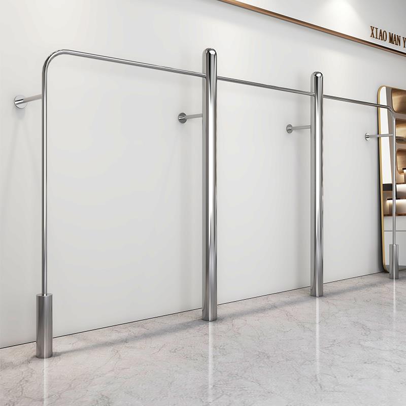 展阁服装店展示架上墙壁挂式高档男女装店落地挂衣架陈列架不锈钢