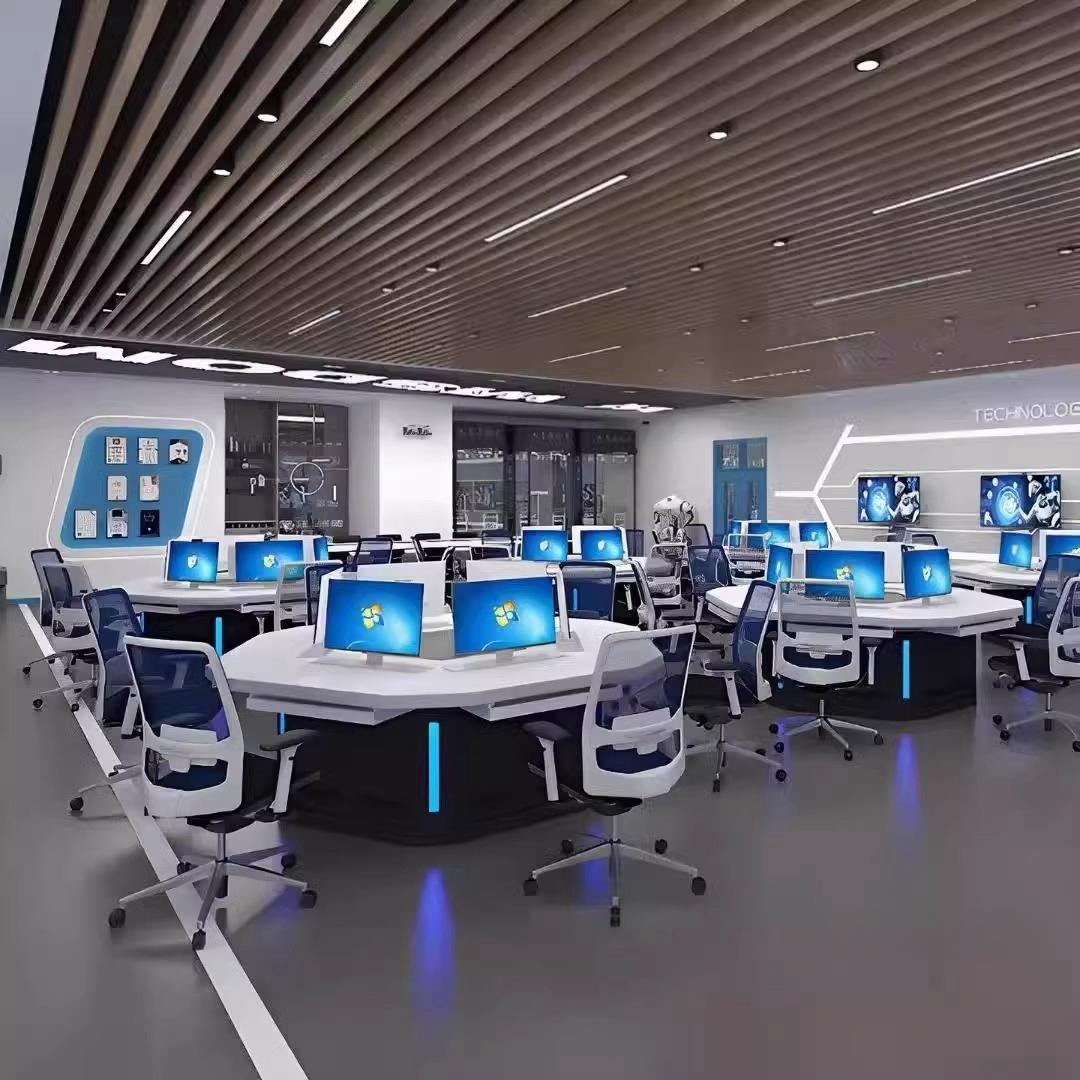 烤漆会议桌现代无纸化多边形控制台数据实验室科技感六边形操作台